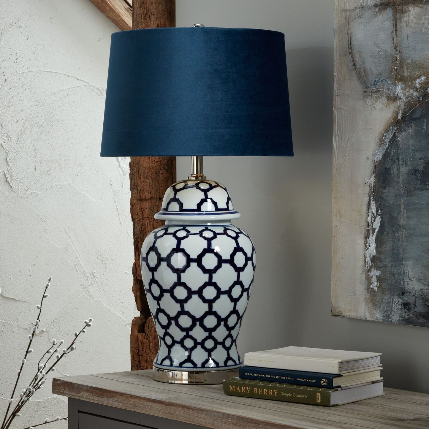 Delphinium Blue Ceramic Table Lamp