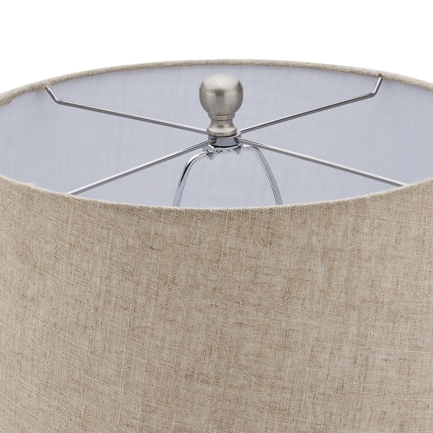 Grey Ceramic Lamp With Linen Shade