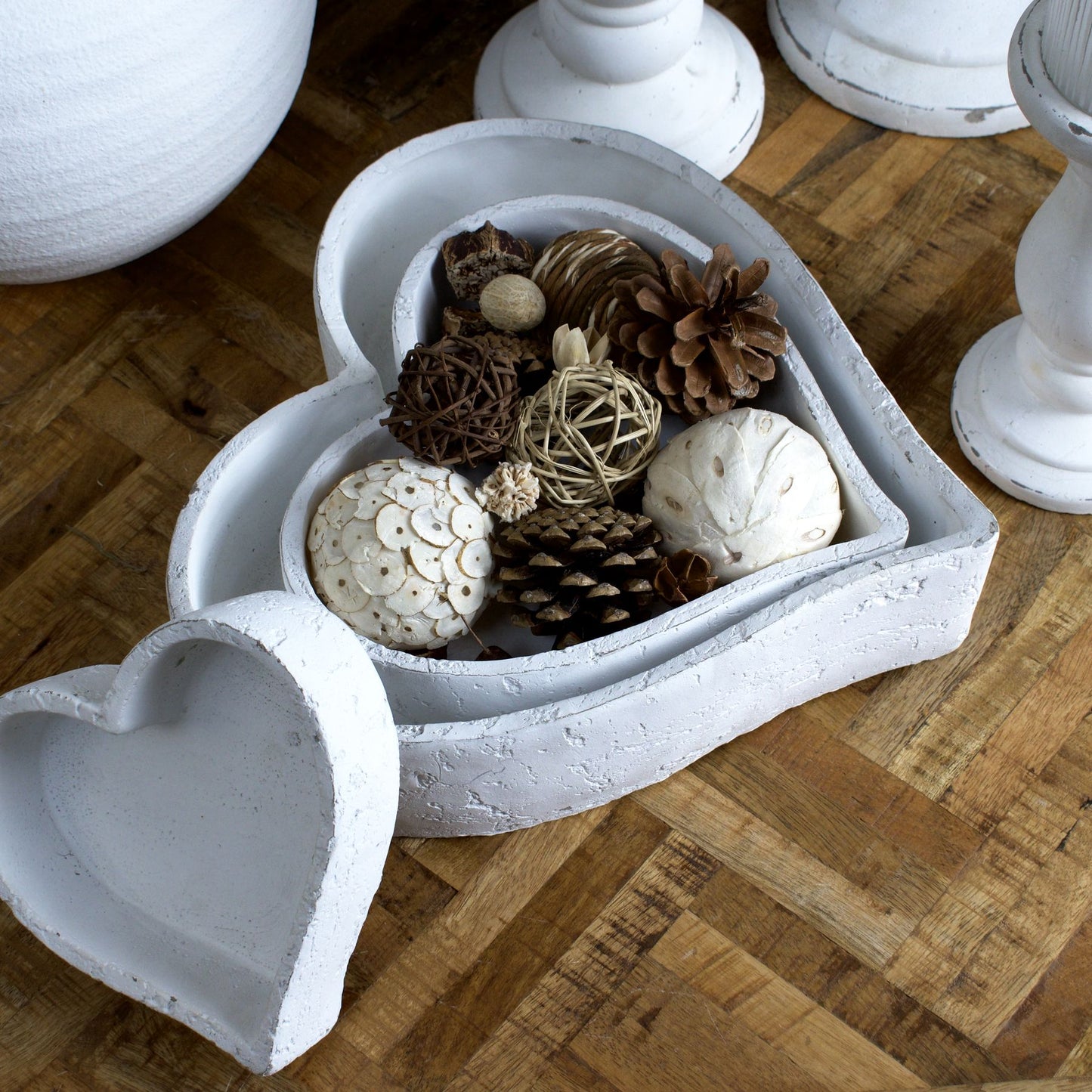 Set Of Three Large Matt White Ceramic Dishes