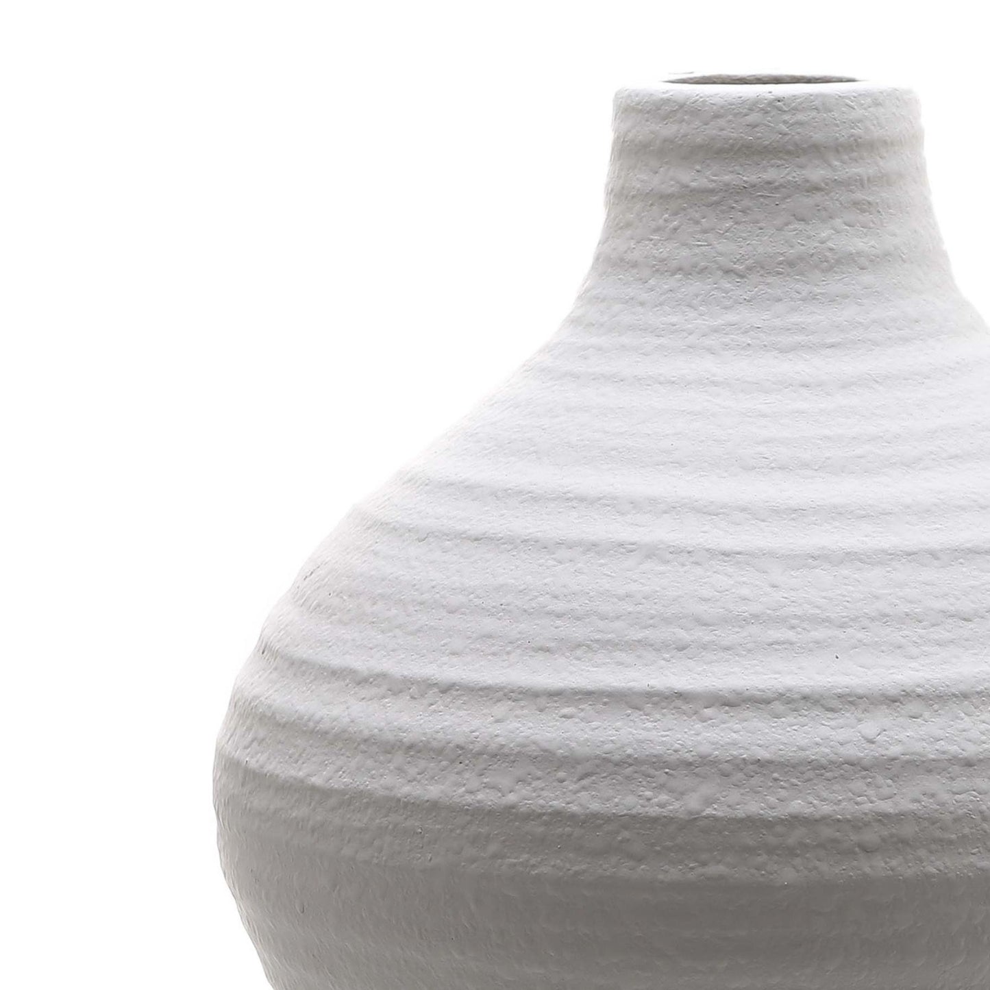 Jedu Textured White Ceramic Vase