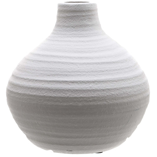 Jedu Textured White Ceramic Vase
