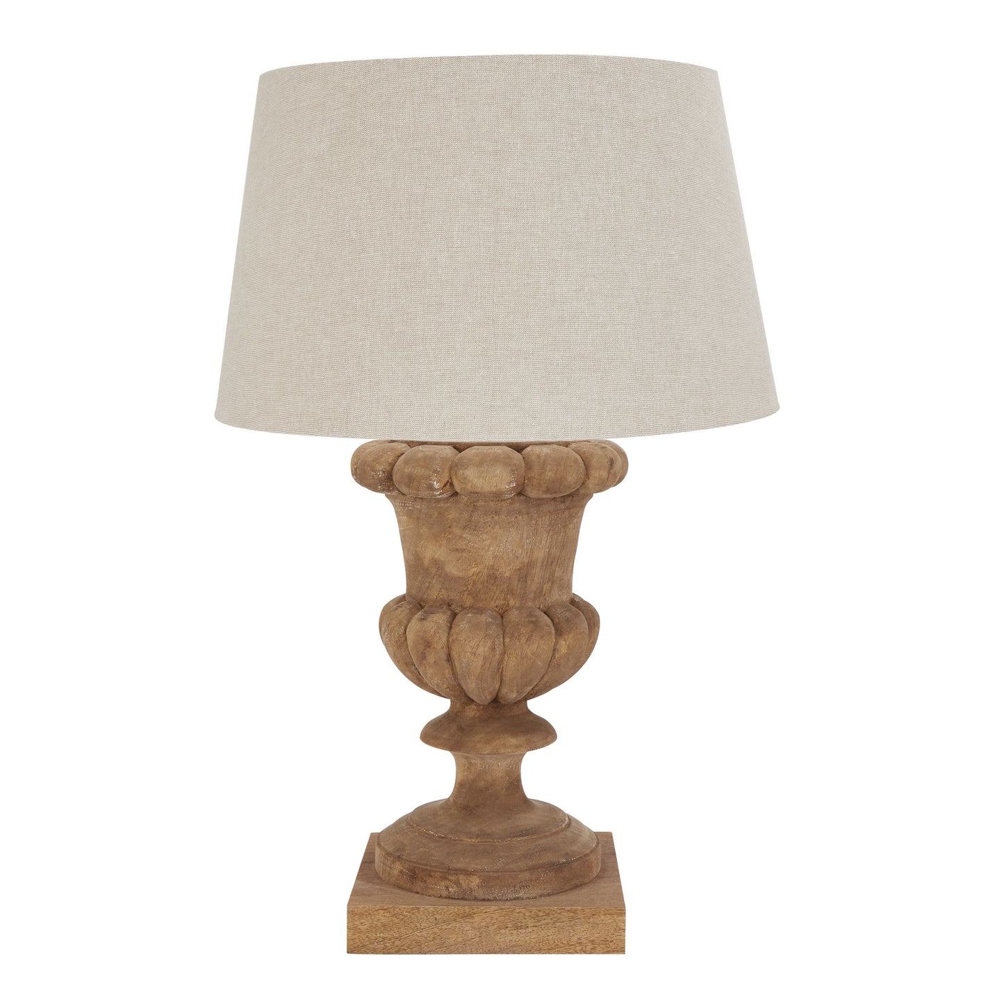 Carberry Light Wood Frilled Lamp