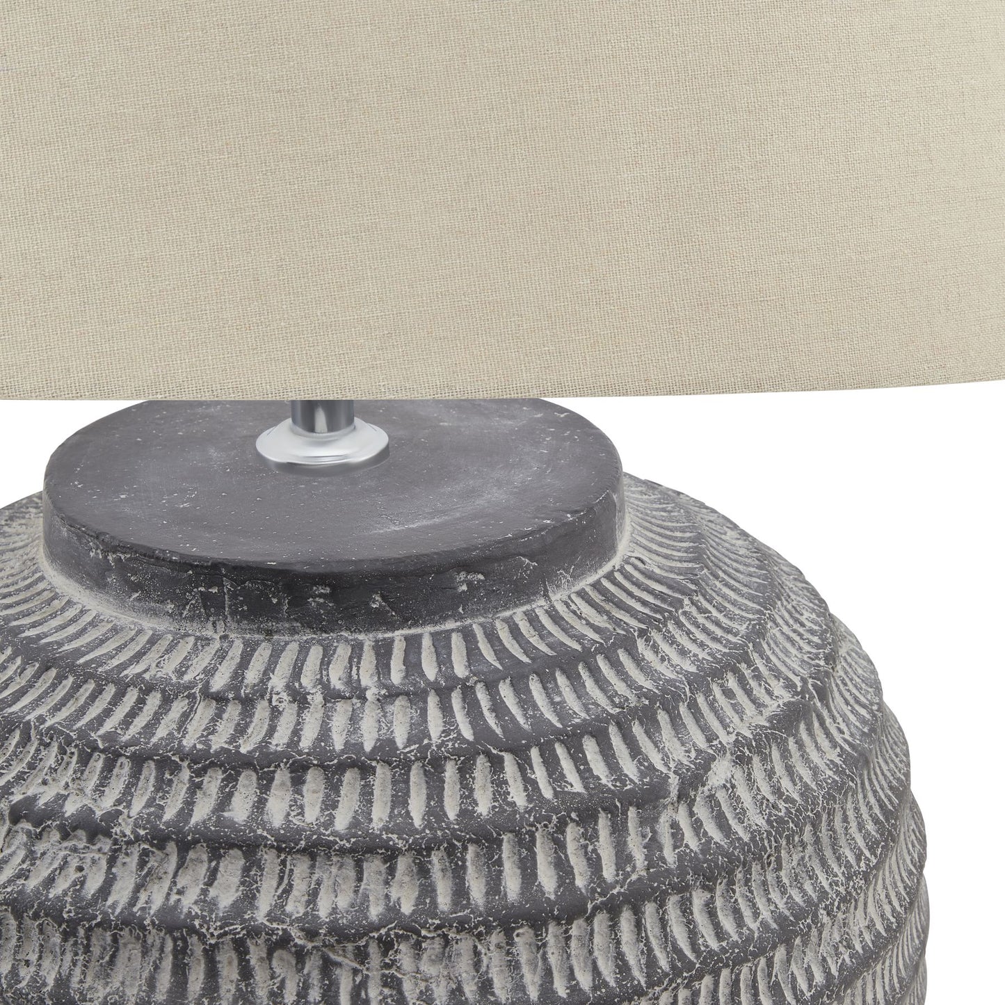 Salerno Stone Grey Chiselled Table Lamp