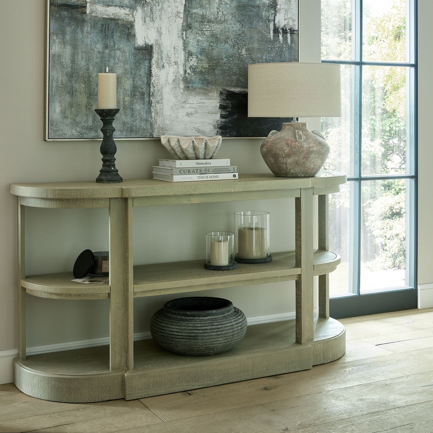 Primavera Console Table With Shelves