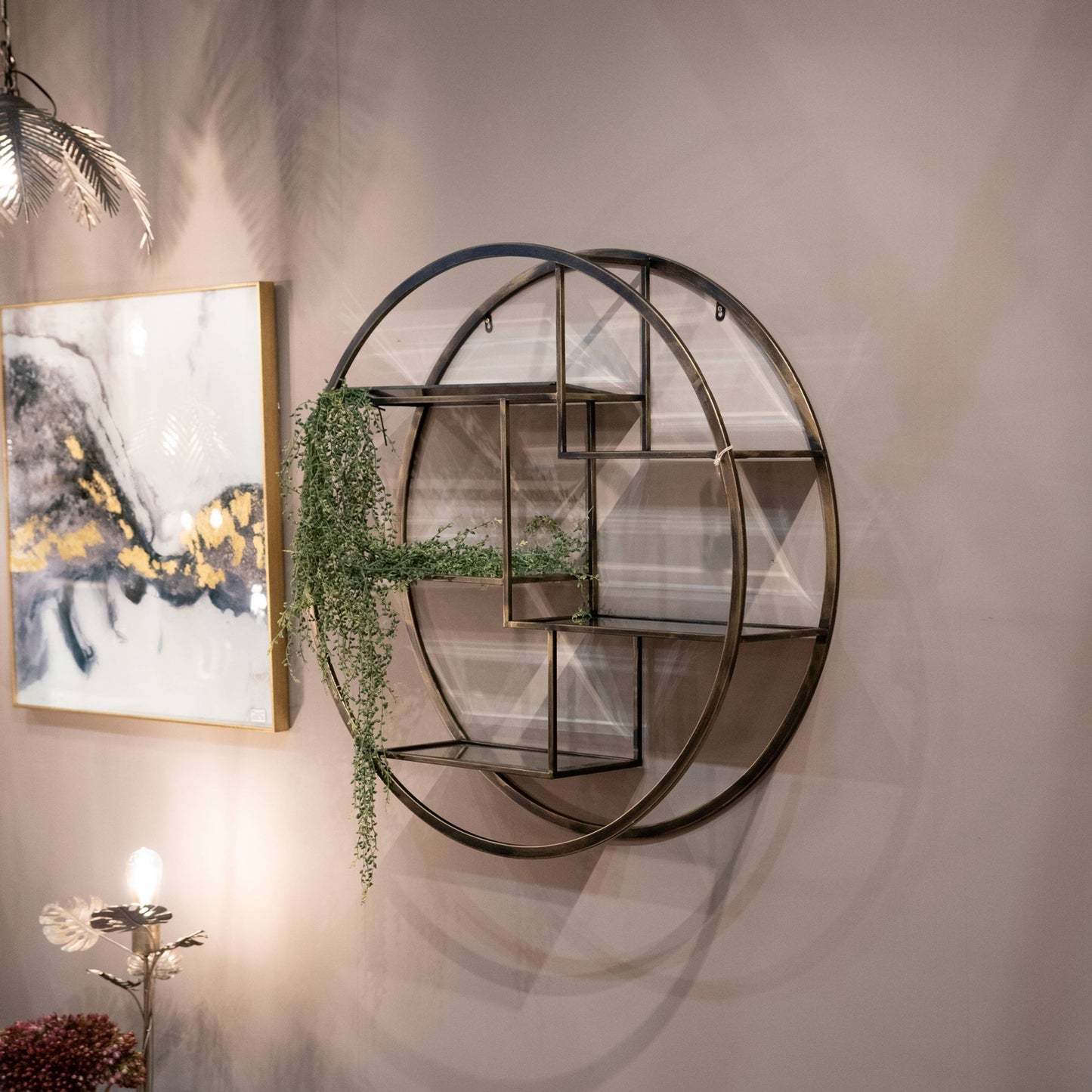 Bronze Mirror Shelf Unit