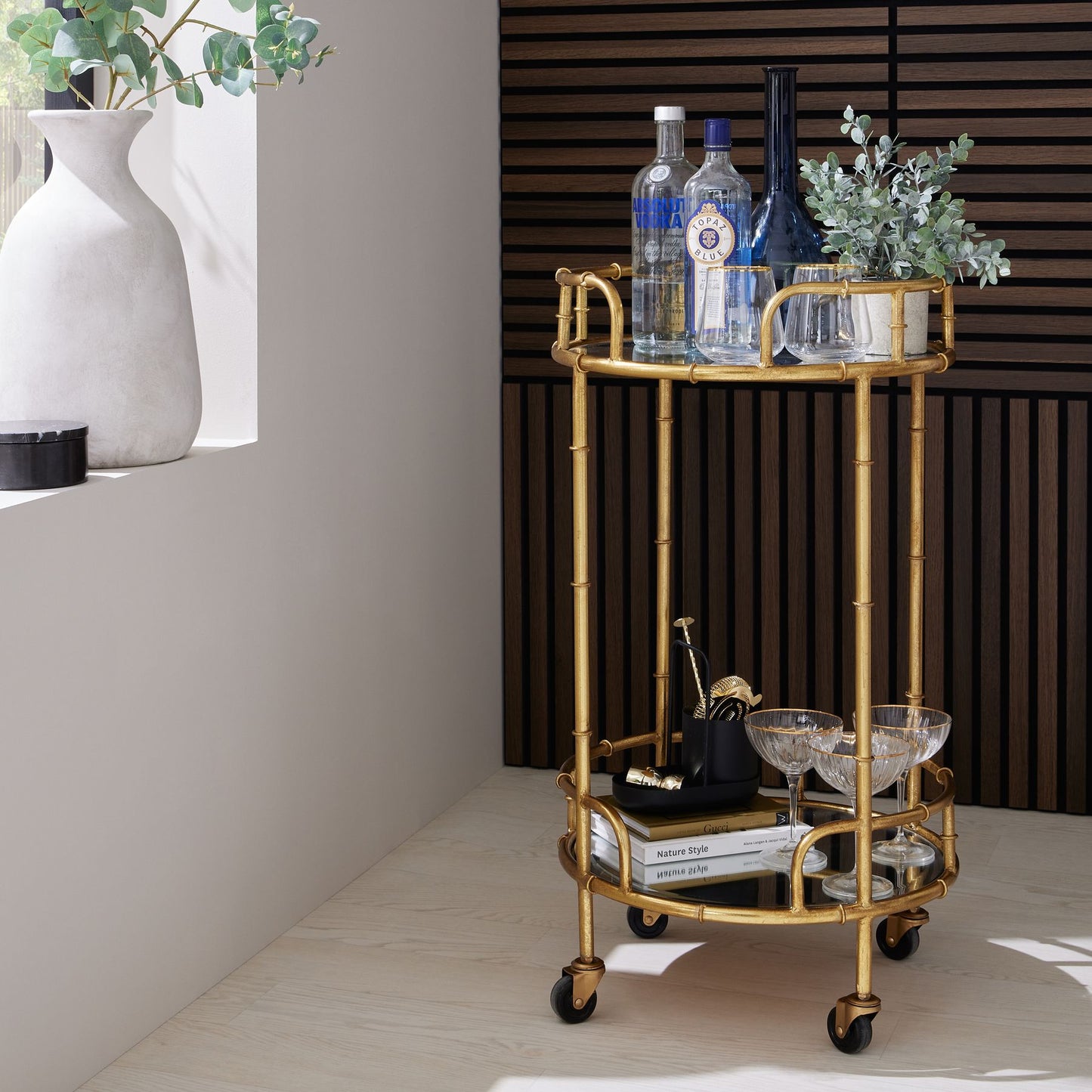 Gold Framed Drinks Trolley