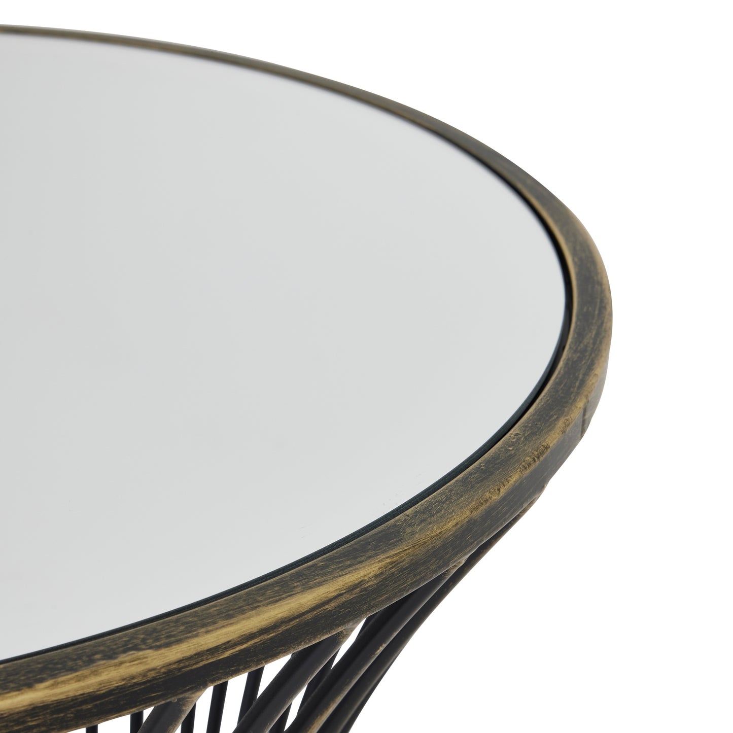 Brass Mirrored Side Table